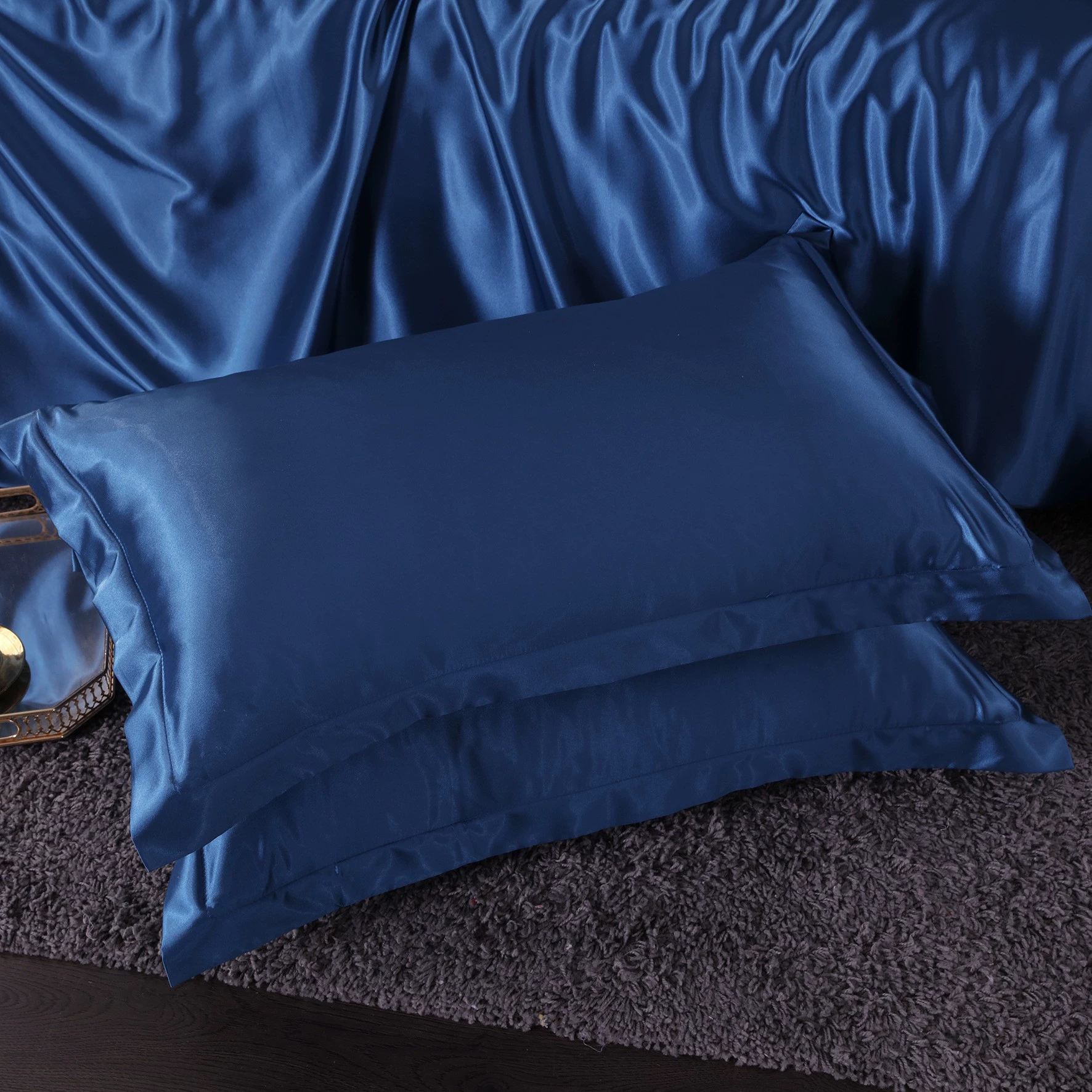 Double-sided Silk Pillowcase, Reversible Satin Finish, 48×74 cm (Multiple Colors)