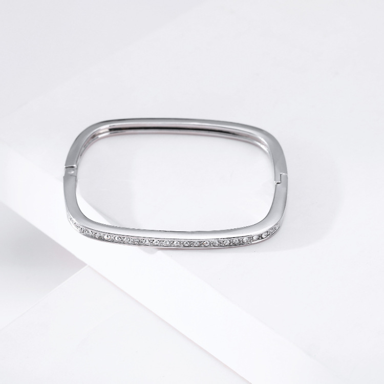 Simple Square Diamond Alloy Bracelet display picture 4