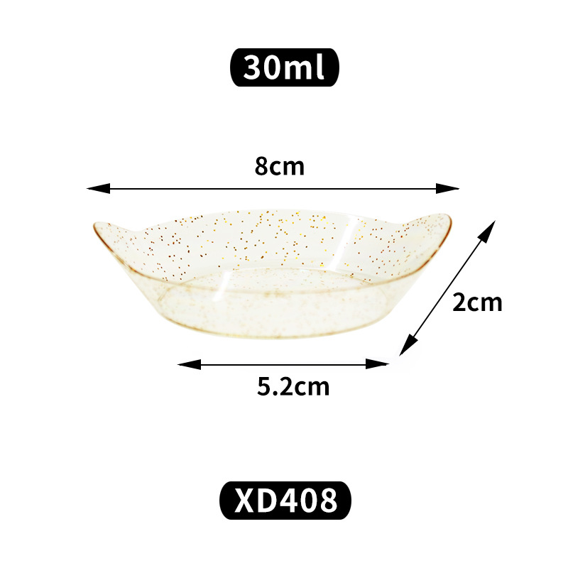 Juego de vajilla desechable transfronterizo con vasos de mousse con puntos dorados, mini platos de aperitivo de varios estilos, tazones de postre y platos, juego combinado de vajilla image 11