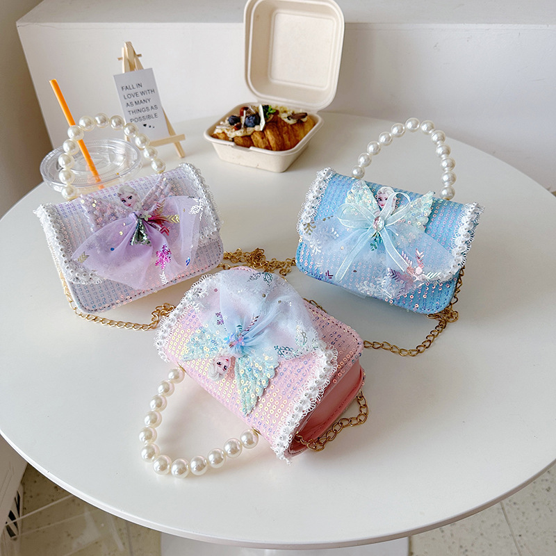 2025 nuevo lindo bolso de princesa de perlas portátil de moda versátil bolso de hombro bolso de cambio bolso de chicas coreanas