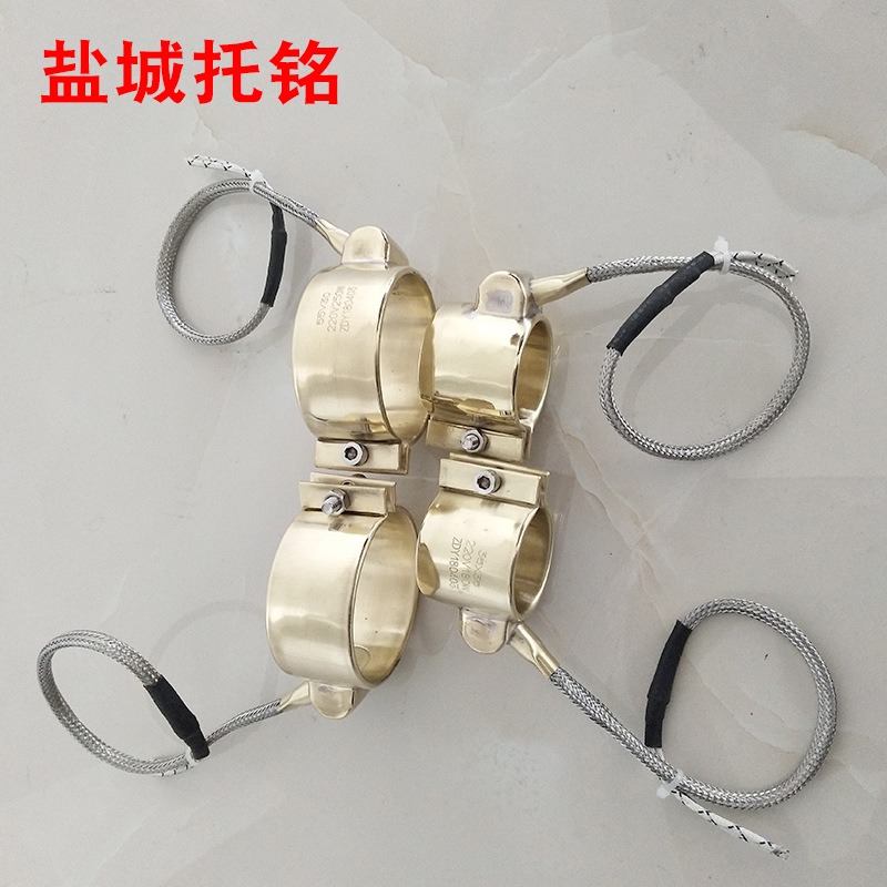 弹簧铜管发热圈热电偶测温铜加热注塑机封闭式黄铜电热圈