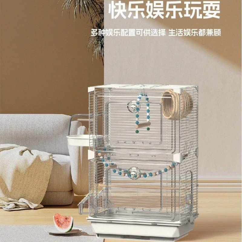 Очень большая прозрачная клетка для попугаев, волнистых попугайчиков, неразлучников, корелл, подходит для дома или виллы с достаточным пространством для наблюдения.