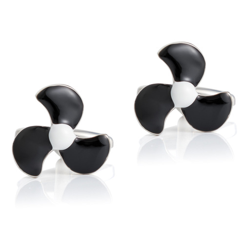 Black Fan Cufflinks, Hot Selling for Overseas Trade Men's French Style Shirt Cufflinks Wholesale