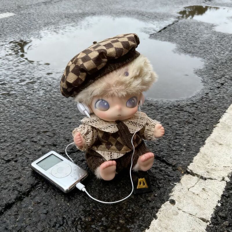 Dimoo Newborn Diary Little Mocha Baby Clothes 10cm Cotton Doll Clothes British Style Stuffed Autumn and Winter Suit