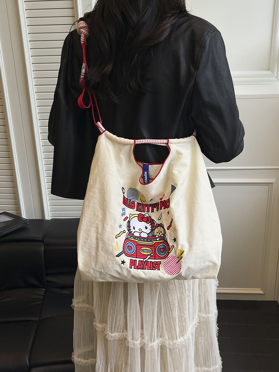 Cute Japanese nylon capacious one-shoulder bag