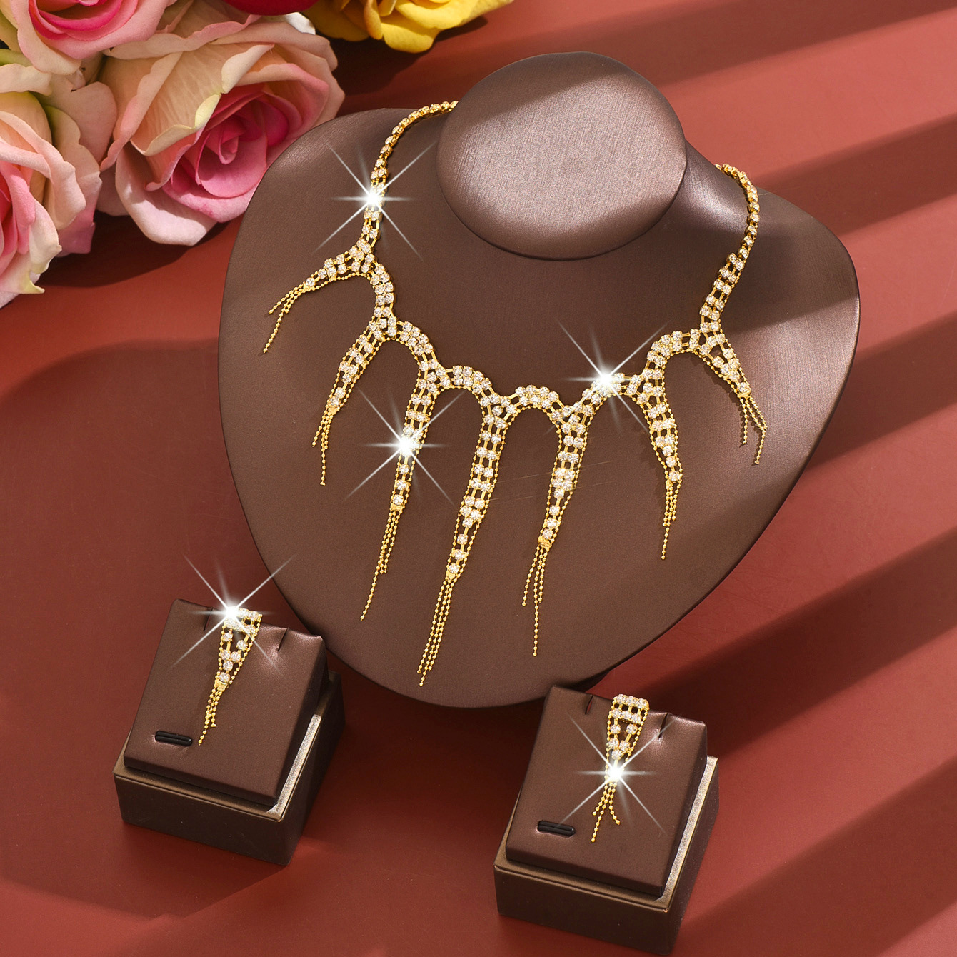 Joyería transfronteriza caliente al por mayor joyería de moda Fiesta de las mujeres de agua diamante fresco pulpo collar pendientes traje