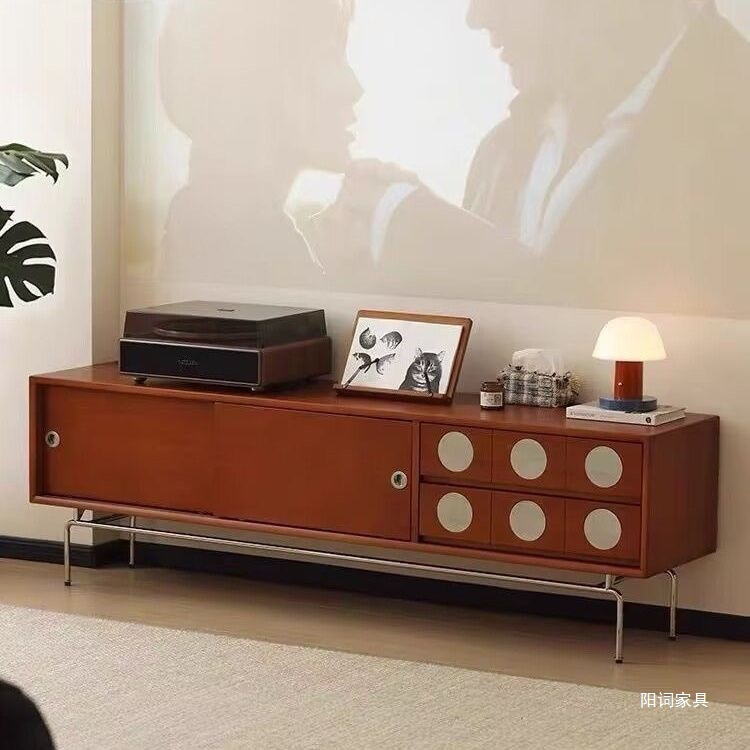 Boxwood Solid Wood Tv Cabinet Home Living Room Wall-Mounted Retro Storage Cabinet Modern Storage Cabinet Storage Cabinet Floor Cabinet