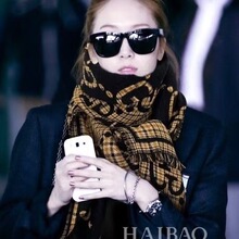 新款黑金羊绒围巾秋冬百搭保暖提花双面字母羊毛围脖情侣男女披肩