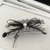 5623 black and white small fragrance banana clip-check pattern