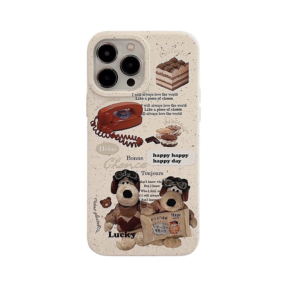 Funda para teléfono retro con diseño de perro, compatible con iPhone 17 Pro Max, iPhone 15, acabado mate para iPhone 13, a prueba de golpes para iPhone 16, suave para iPhone X