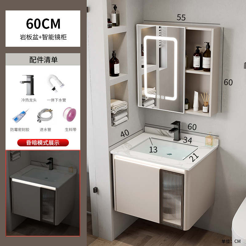 Espacio de aluminio cuarto de baño combinación Hotel Roca Placa de lavado integrado mesa de lavado baño lavabo cuenca transfronteriza