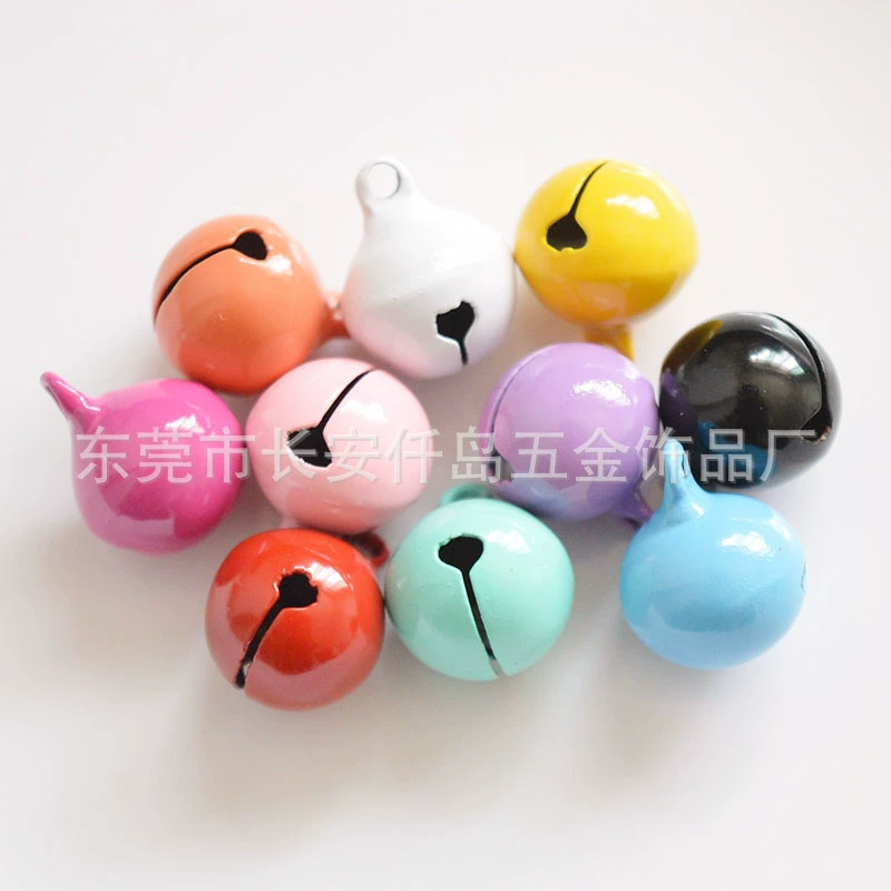 Оптовая 14 мм конфеты цвет краски маленький колокол DIY металлические аксессуары для домашних животных цвет круглый колокол