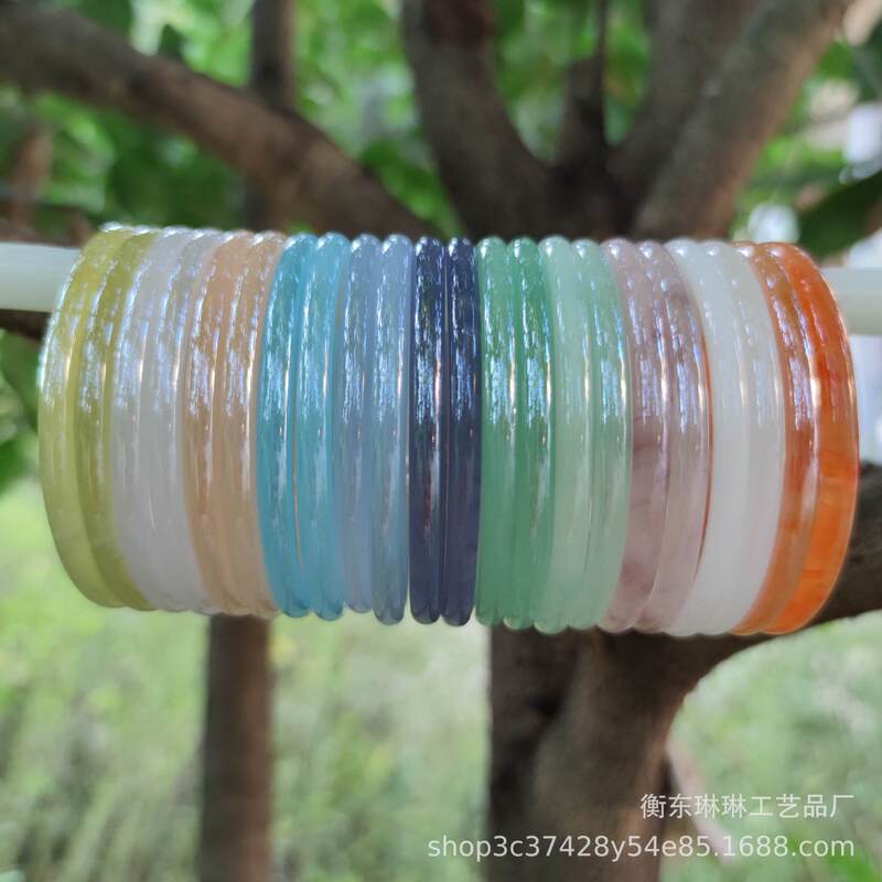 Inner diameter 62 jingle bracelet glass imitation jade bracelet fine bracelet no step ring no step ring accessories bracelet