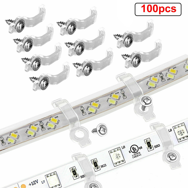 100pcs带螺丝安装夹固定扣用于3528/5050/5630/3014 RGB LED灯带