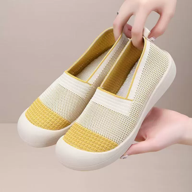 2025 новых дышащих универсальных удобных женских сетчатых слипонов с мягкой подошвой, повседневная обувь для ходьбы, нишевые старинные пекинские тканевые туфли
