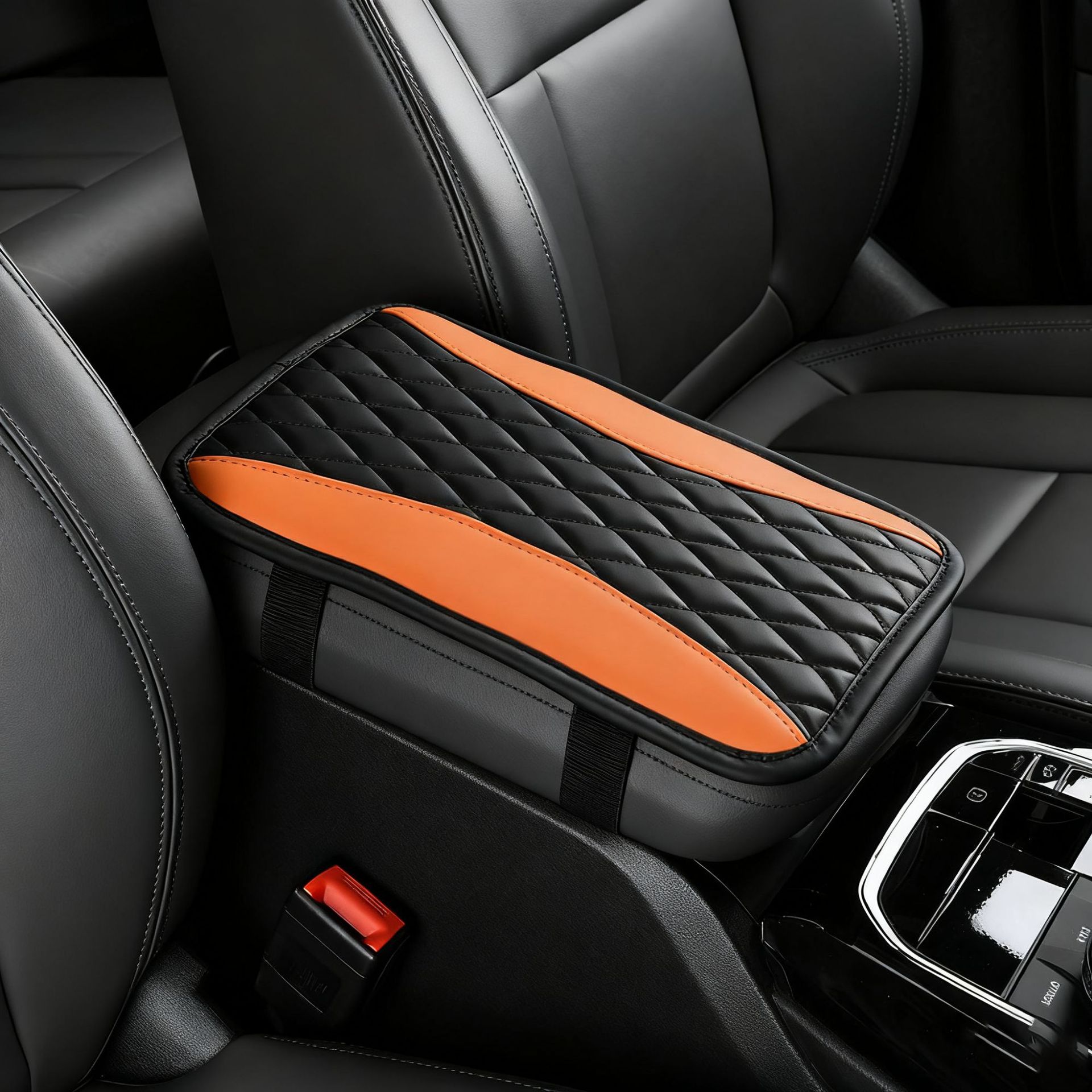 Four Seasons Universal Car Armrest Box Pad Pu Leather Embroidered Bubble Cross-Border Central Armrest Box Pad Wholesale