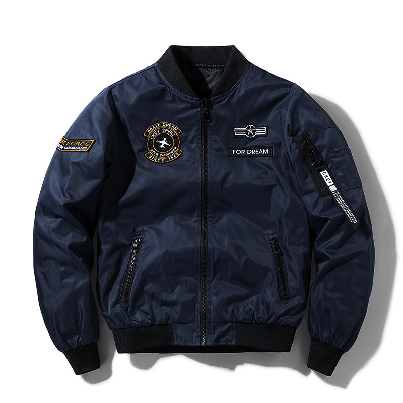 [M-7XL] Spring and Autumn Tide Brand plus size Wearing American Aviator Jacket Flying Suit Military Wind Embroidery