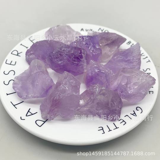 Natural amethyst raw stone non-cut light purple raw stone non-corner expansion Incense Stone non-fire incense stone ornaments wholesale