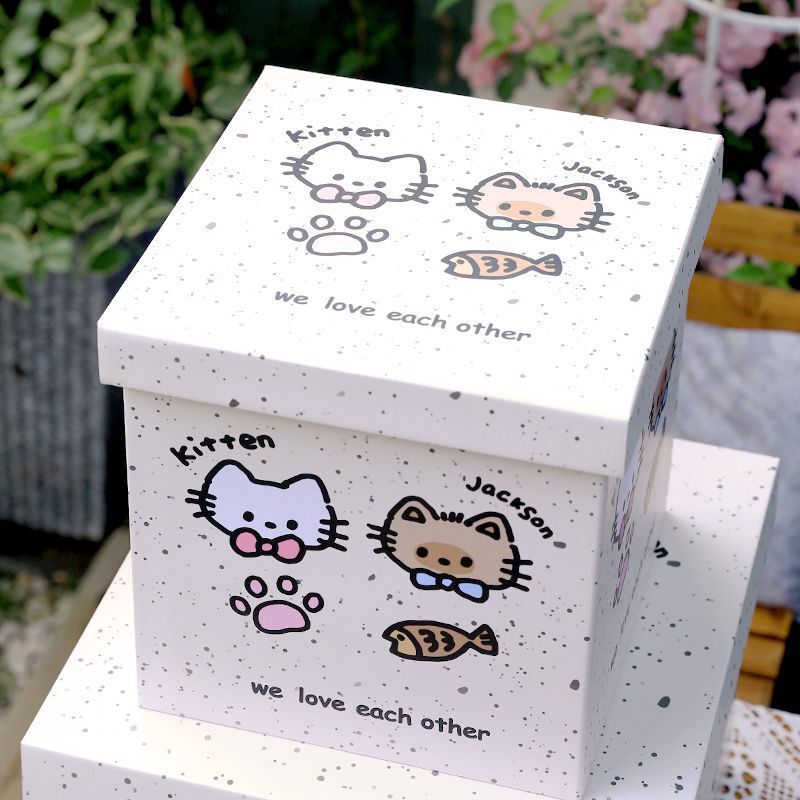 小猫纸箱生日礼盒空盒子零食包装礼物盒可爱礼物箱子收纳盒礼品盒|undefined