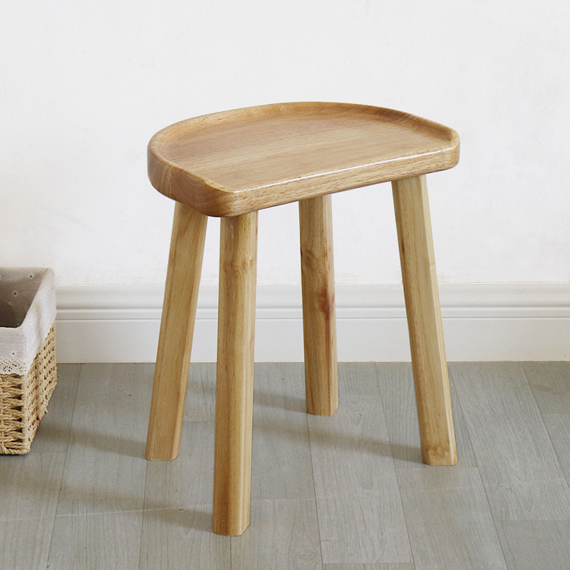 J^实木餐凳家用矮吧凳创意木板凳梳妆凳时尚简约凳子原木榫卯其