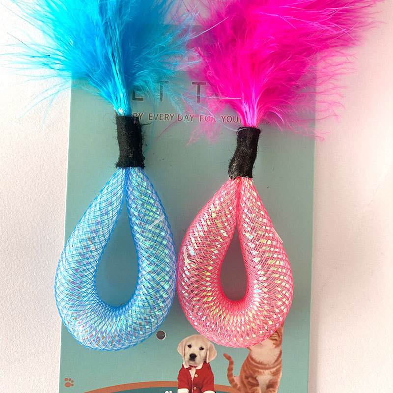 Juguete para gatos con plumas, interactivo