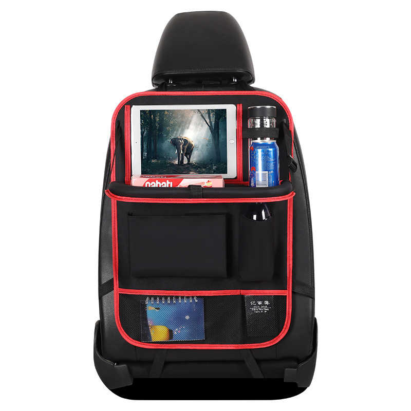 Nuevo tipo de explosión transfronteriza bolsa de almacenamiento del asiento trasero del automóvil contenedor de basura multifuncional mesa de comedor taza de soporte de respaldo de la silla anti-caña
