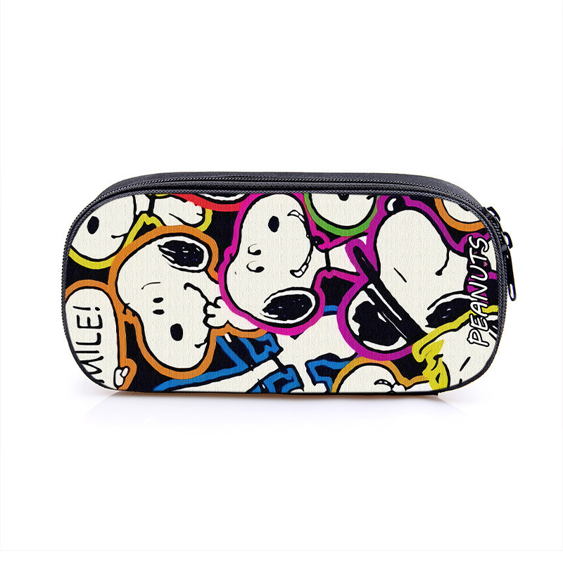 Nuevo Snoopy transfronterizo bolsas de lápiz de gran capacidad creativas caja de papelería de dibujos animados de alto valor de la cara caja de lápiz para estudiantes de primaria