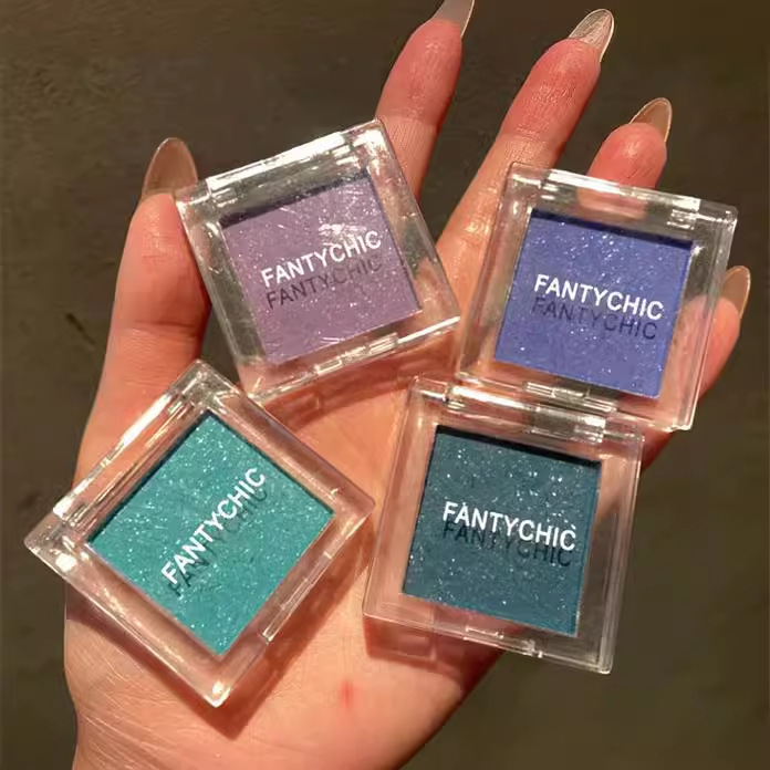 FANTYCHIC Sombra de ojos monocromática verde pavo real menta verde vinca azul taro barro gris rosa sombra de ojos comercio exterior transfronterizo