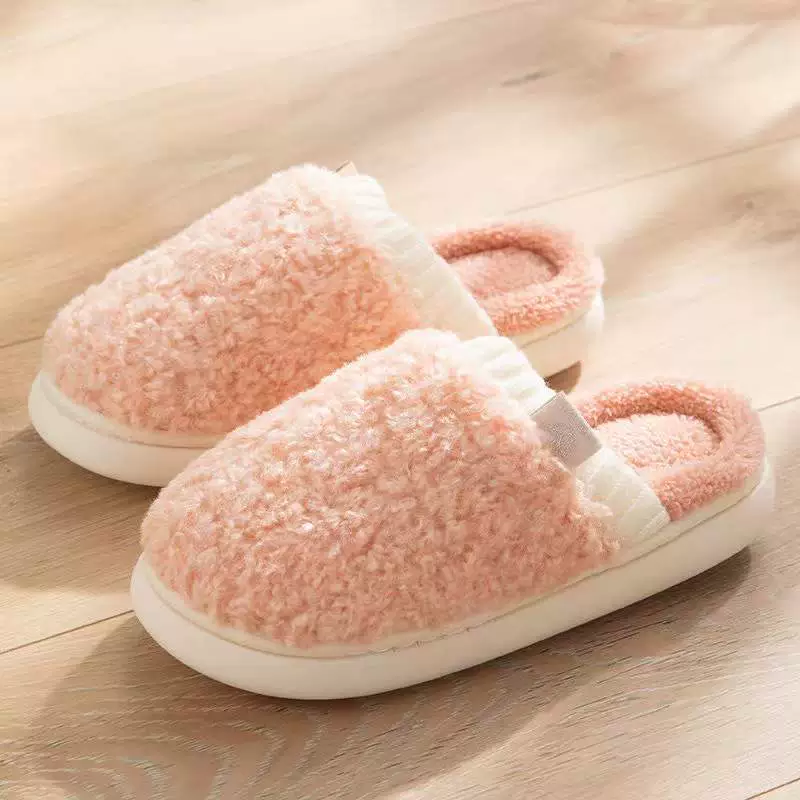Теплые хлопковые тапочки оптом Женская замшевая домашняя хлопчатобумажная обувь, повседневная сумка с теплой нескользящей толстой подошвой, домашние плюшевые Тапочки