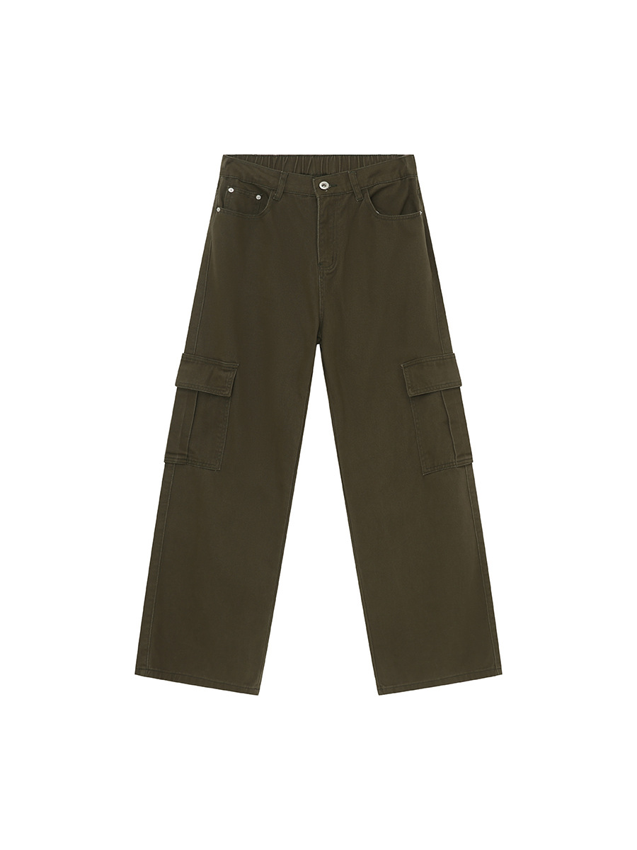 MTLCLOTHES Hombres| Color sólido simple retro americano bolsillo trasero vaqueros elásticos de cintura universal moda