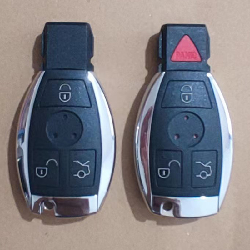 适用于奔驰汽车BGA/NEC3键 3+1键带标款双电池座遥控钥匙替换外壳