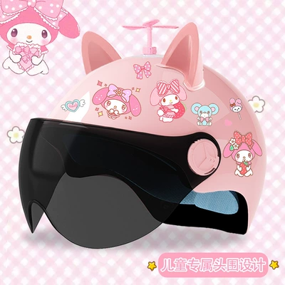 Motosiklet kaskı (dəbilqə) – helmet - glitter-sunscreen-random-windmill-pink-ears-3c-certified-model-meimei-tz
