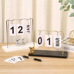 Nordic creative wooden page-turning desktop calendar home bedroom desktop small ornaments office entrance desk calendar decoration