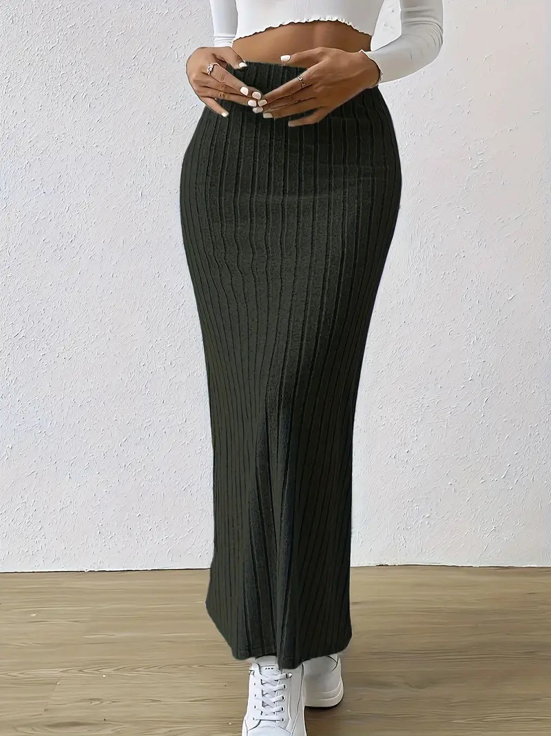 259g Weight Maxi Long Dress Dress Length Type Skirt Dresses Type Spandex, Polyester Fabric Type High Waist Waist Line Stretchy Elasticity Holiday, Daily Occasion Slim Fit Type Solid Color Pattern Winter, Autumn Season Women's Gender Slit Design Casual, Streetwear Style Winter Autumn Casual Streetwear Solid Color Spandex Polyester Maxi Long Dress Skirts 15