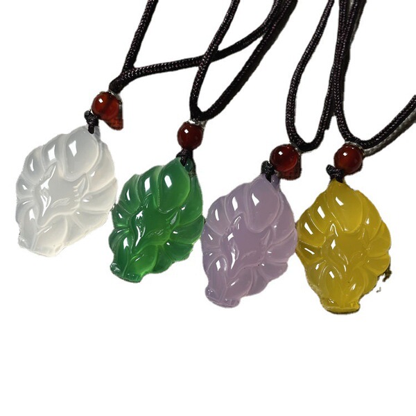 Agate multicoloured pendant white jade
