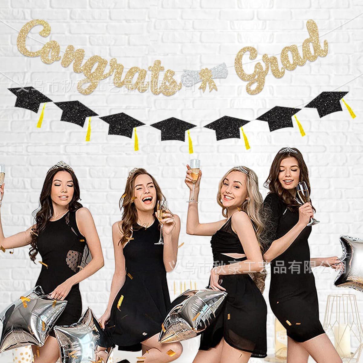 Graduación Jila Banner 2024 Graduación Jila Banner Decoración de la ceremonia de graduación de cebolla dorada Bandera