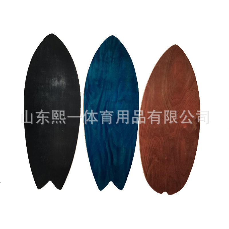 Maple Wood Fish-Shaped Curved Balance Board Wooden Ski Yoga Training Roller Movable Aerobic Exercise Balance Yoga