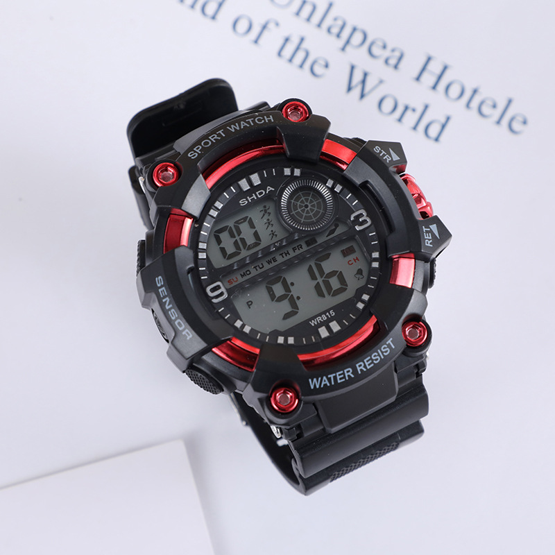 Reloj electrónico deportivo de tendencia para estudiantes de secundaria anti-caída multifuncional Cool Nightlight Reloj electrónico impermeable