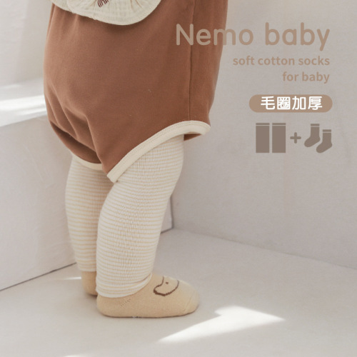 22 autumn and winter new baby stockings over the knee, thickened and warm, newborn crawling knee pads, long leggings