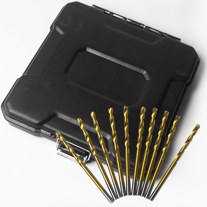 WM电商99pc麻花钻塑料小黑盒装高速钢镀钛麻花钻开孔器钢板钻