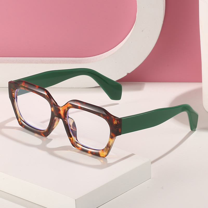 New European American Polygonal Irregular Anti-blue Light Glasses, Unique And Trendy, Modern Street Style Fashion Flat_voghion.com