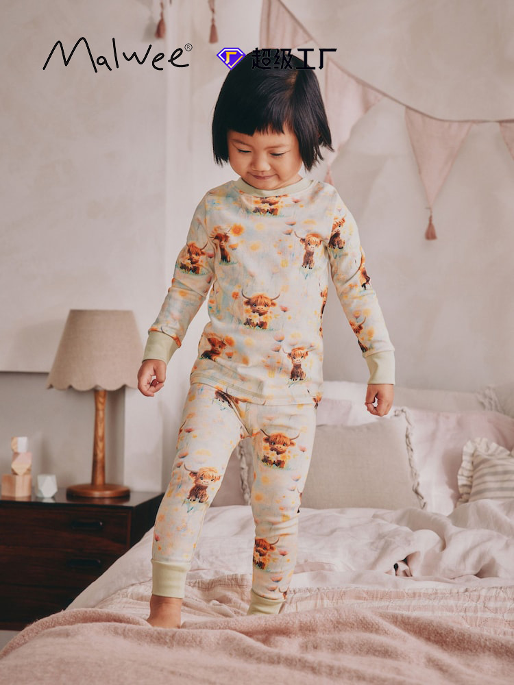 Traje de dos piezas para niñas malwee transfronterizo otoño e invierno nuevo servicio a domicilio traje de manga larga con cuello redondo para niños europeos y americanos