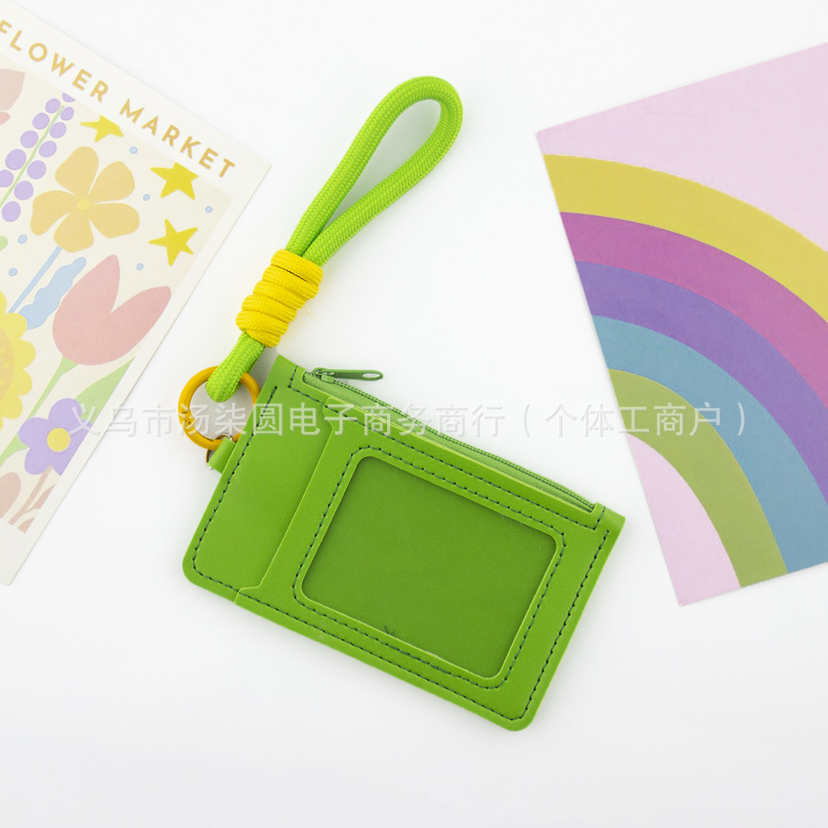 Monedero de tarjeta de dopamina de color sólido, cordón de mano, tarjetero portátil, bolso de cuero con cremallera unisex, comercio exterior