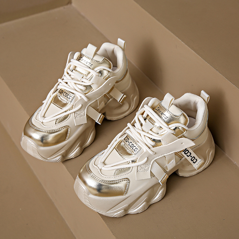 Dam Fritidsskor Sneakers Gummisula Dämpad Halkbeständig lättviktssko Sneakers_voghion.com