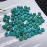 Производители оптовых натуральных Hubei бирюзовые резные круглые бусы Аксессуары DIY разбросанные бусы