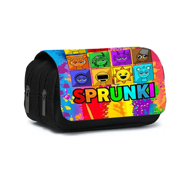 Sprunki节奏盒子文具袋三四年级小学生双排笔袋画彩笔分类收纳包