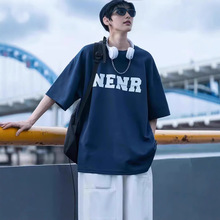 2025新款印花短袖男t恤字母夏季韩版潮牌宽松休闲体恤男士上衣