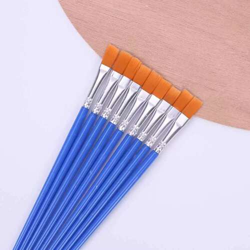 Plastic rod nylon hair flat tip flat pen hook line pen gouache graffiti brush children's brush art supplies