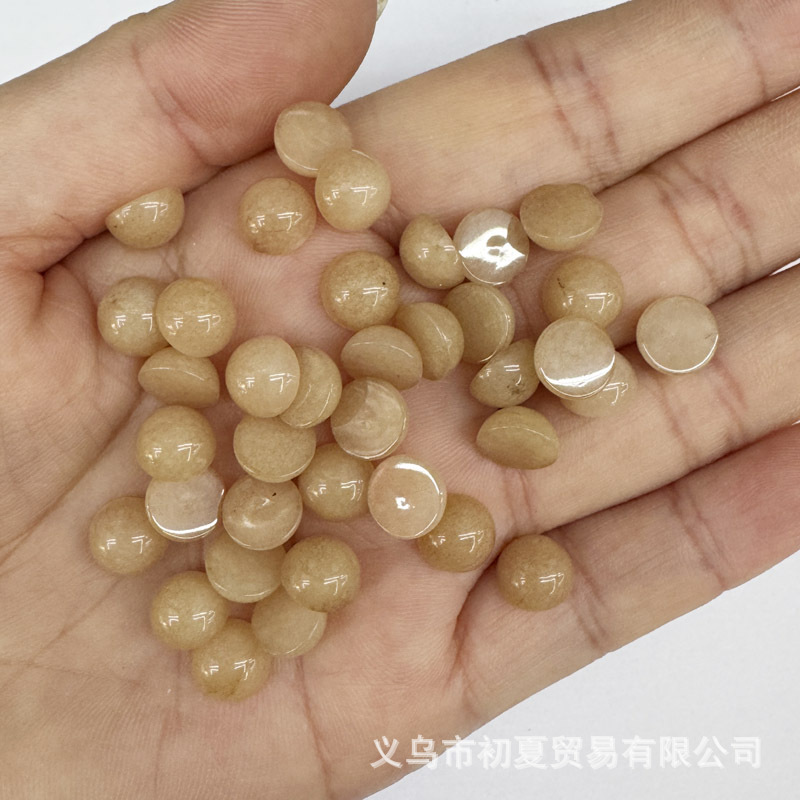 速売通爆金8mm天然石半円形戒面石パッチdiyビーズ部品卸売り