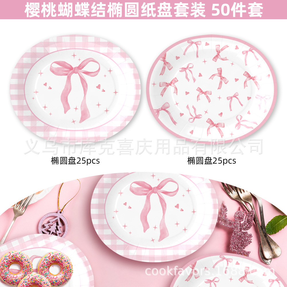 50pcs bowknot disco ovalado